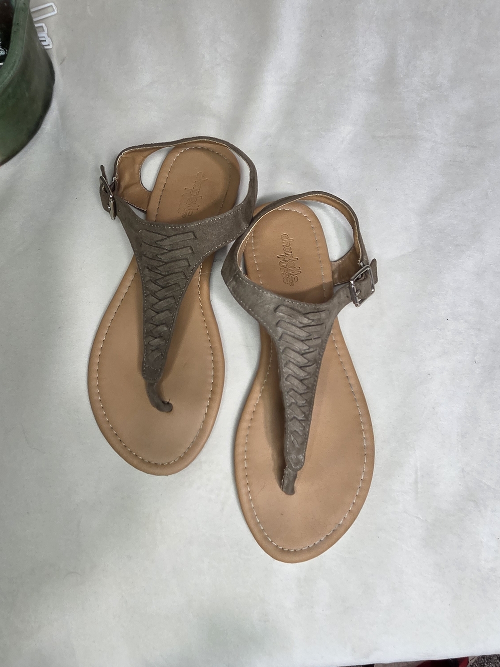 Charlotte Russe Woven T-Strap Sandals